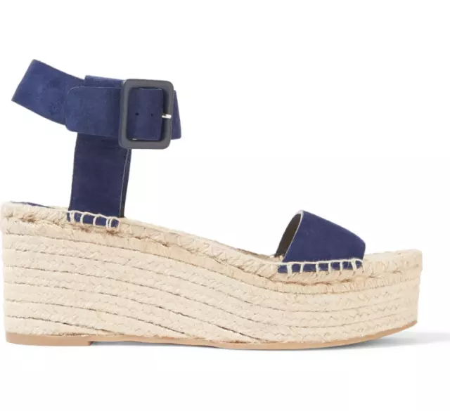 Vince Womens Blue Marine Abby Suede Espadrille Sandal Size 9 M N5891*