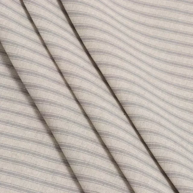 Deck Streifen grau Baumwolle/Leinen Stoff für Vorhänge Polster Handwerk - 140cm breit