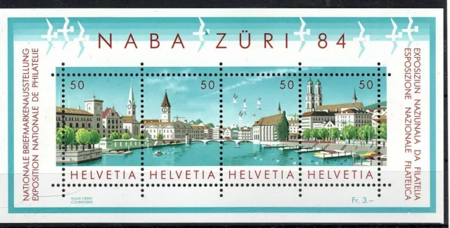 Switzerland 1984 Naba Zuri '84 National Stamp Exhibition Zurich MS MNH