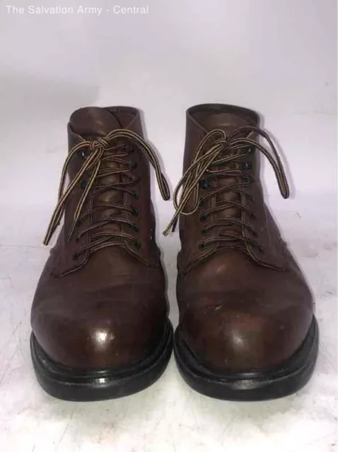 Red Wing Shoes Mens Brown Leather Round Toe Lace Up Ankle Work Boots Size 9.5