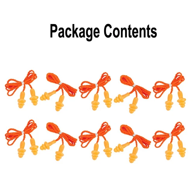 10 Bouchonc D'Oreilles 20 Pièce 29DB Protection Bruit Filaire Silicone Rechange
