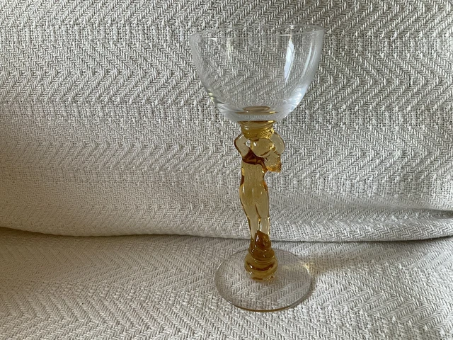 Vintage Imperial Polynesian glass Trader Vic’s amber stem lady cocktail tiki