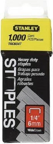Distressed Pkg - Stanley TRC604T 1/4'' Heavy Duty Wide Crown Staples