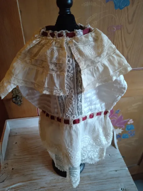 Exceptionnelle robe ancienne du XIXe de poupée ancienne Jumeau ou autre