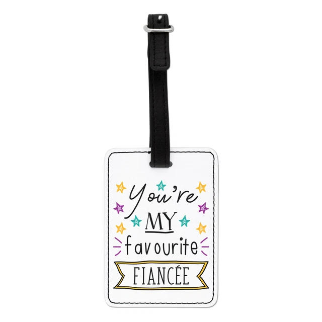 Gift Base Targhetta Bagaglio Visiva 'Sei My Favorito Capocuoco Stars' – Ecopelle 100x70mm, Con Cinturino Nero