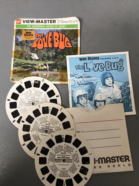 Vintage GAF ViewMaster Wonderful World of Disney The Love Bug 1968 B5011 3 Reels