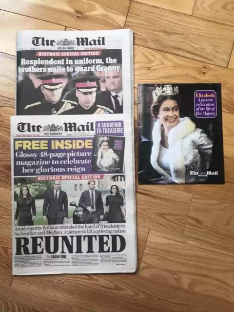 Mail On Sunday UK Bundle 11th&18th September 2022 Queen Elizabeth II + Magazine
