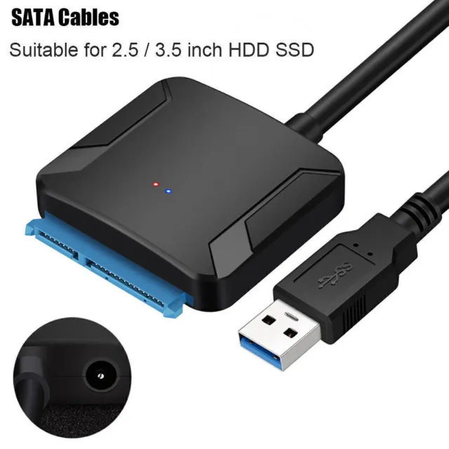 USB 3.0 to SATA III Hard Drive Adapter for 2.5 "3.5" HDD/SSD with 12V/2A Power