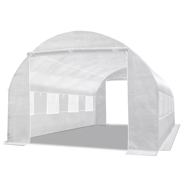 2 Zipper Door Replacement Cover Only for Large Walk-in Greenhouse White PE Tarp