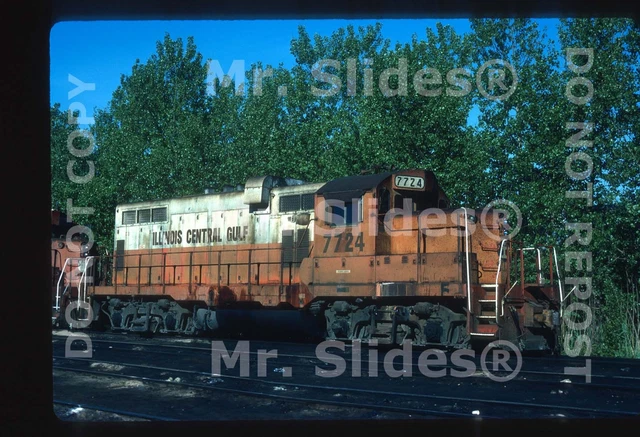 Original Slide ICG Illinois Central Gulf GP8 7724 E. Hazel Crest IL 1988