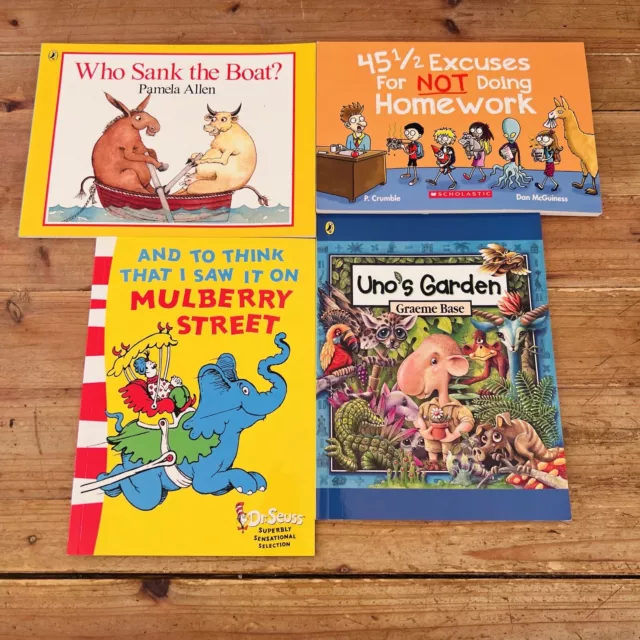 Childrens Book Lot x 4 Kids Paperback Short Story Stories Dr Seuss Uno Garden