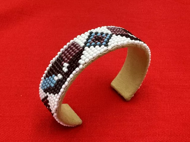 Brazalete Brazalete Hecho a Mano Blanco Bronce Azul