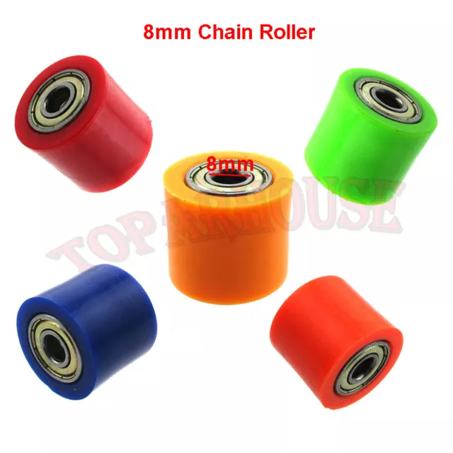 8mm Chain Roller Pulley Slider Tensioner Wheel Guide For Dirt Pit Bike ATV Quad