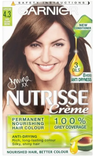 Garnier Nutrisse Crème Foncé Doré Marron 4.3 Permanent Cheveux Teinture