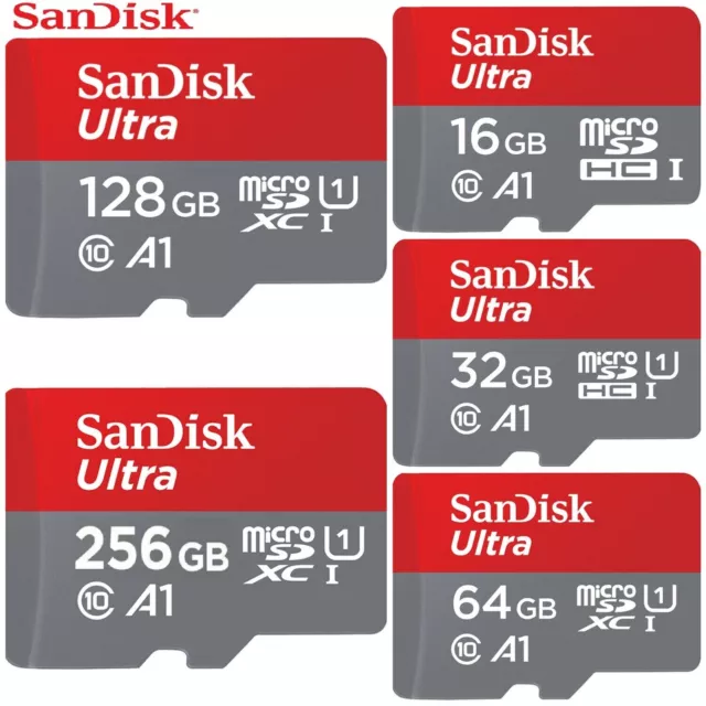 Micro SD Card SanDisk Kingston 32GB 64G 128G 256G Ultra UHS-I Memory Class 10 A1