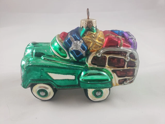 Hallmark 1955 Murray Ranch Wagon Crown Reflection Blown Glass Ornament VTG 1999