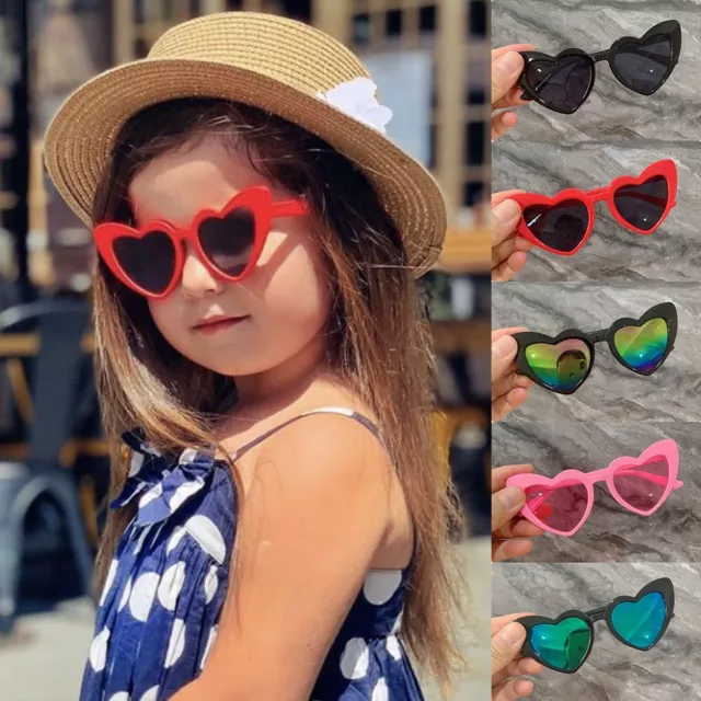 Kids Sunglasses Heart-Shaped Sunglasses Children Sun Glasses Love Heart Glasses