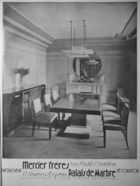 Publicité 1929 Ameublement Mercier Frères Palais De Marbre - Advertising
