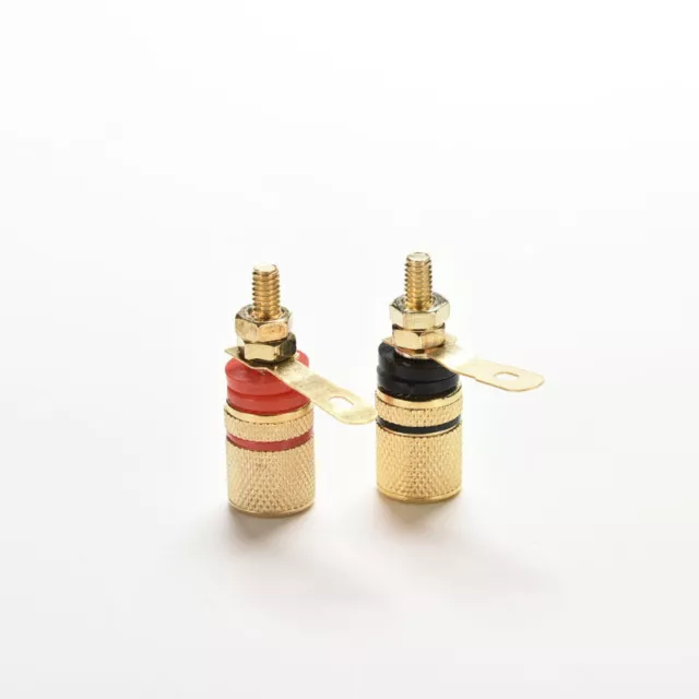 4X Amplifier Speaker Terminal Binding Post Banana Plug Connector Gold Plated #km