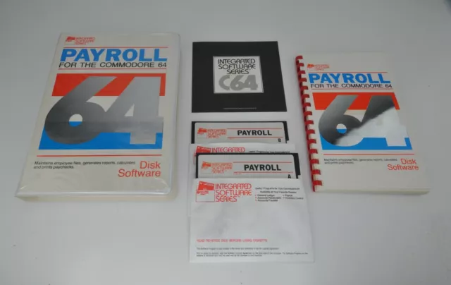 Payroll For the Commodore 64 Disk Software 5.25" Floppy Disks 1984