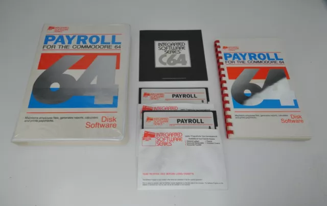 Payroll For the Commodore 64 Disk Software 5.25" Floppy Disks 1984 Payroll For the Commodore 64 Disk Software 5.25" Floppy Disks 1984