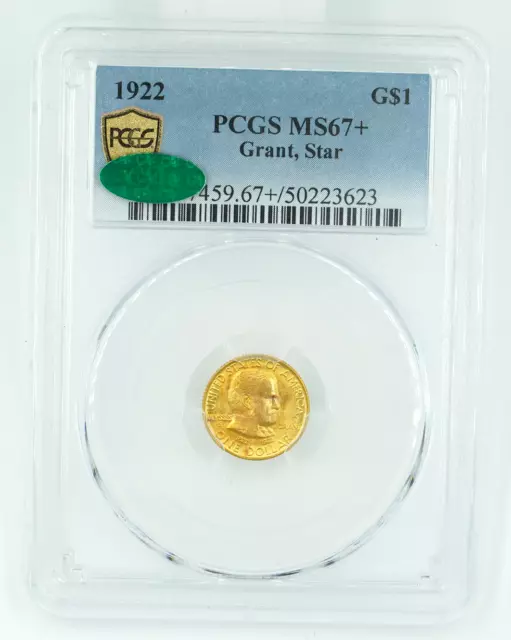 1922 PCGS & CAC MS67+ Gold Dollar Grant With Star