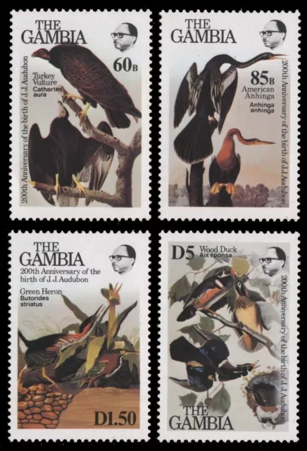 Gambia 1985 - Mi-Nr. 557-560 ** - MNH - Vögel / Birds - Audubon