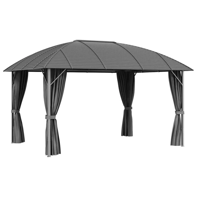 Pavillon mit Seitenwänden & Bogendach 3x4 m Anthrazit