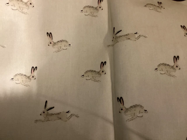 Fabric clearance Sophie Allport oil cloth fabric hares 37x30.5cm