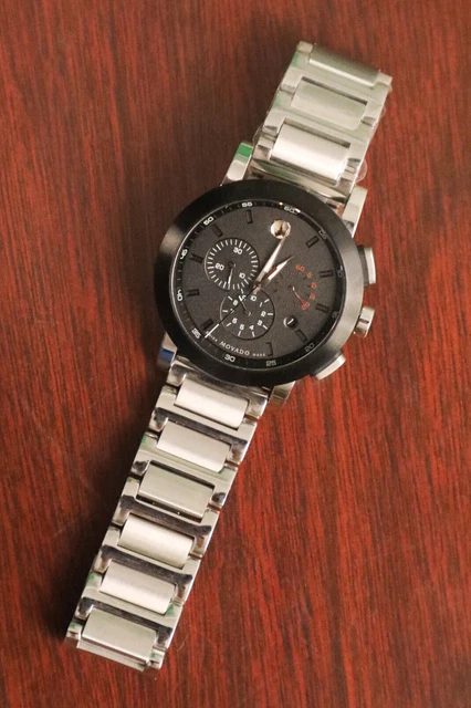Movado Museum 44mm Stainless Steel Strap with Black Case Men's Watch