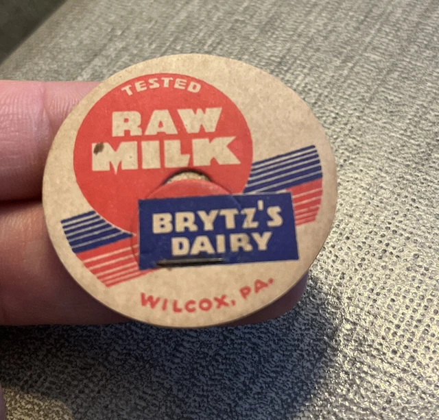 RARE WILCOX PA Pennsylvania BRYTZ’S DAIRY Milk Bottle Cap Ridgway Kane