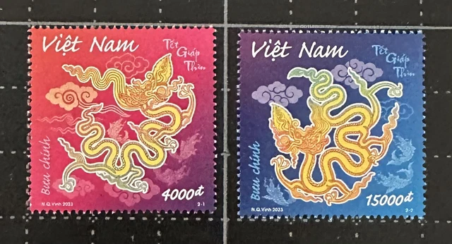 VIETNAM 2023 YEAR Of The Dragon 2024 Tet Lunar New Year Stamps Zodiac