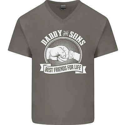 Daddy & SONS Best Friends For Life Da Uomo V-Neck T-shirt di cotone 2