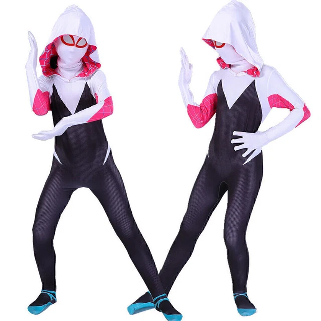 GHOST SPIDER GWEN Stacy Cosplay Costume Kid Girl Jumpsuit Fancy Dress ghost-spider-gwen-stacy-cosplay-costume-kid-girl-jumpsuit-fancy-dress