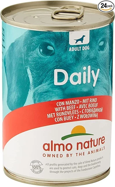 Almo Nature Dailymenu - Mangime umido per Cani Adulti, con Manzo, 24 x 400 g