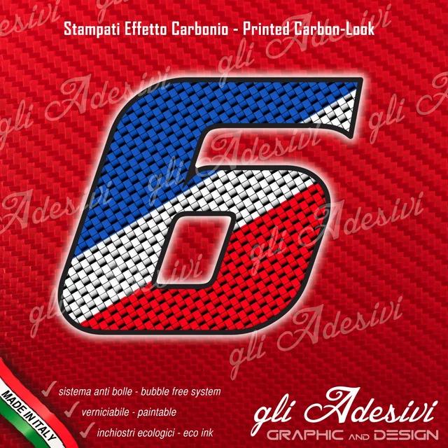 Numéro Adhésif Moto GP - 4R 13364 - Blanc, Dimensions 10 X 9,5 Cm - Autocollant Racing Pour Personnalisation Moto, Casque, équipement