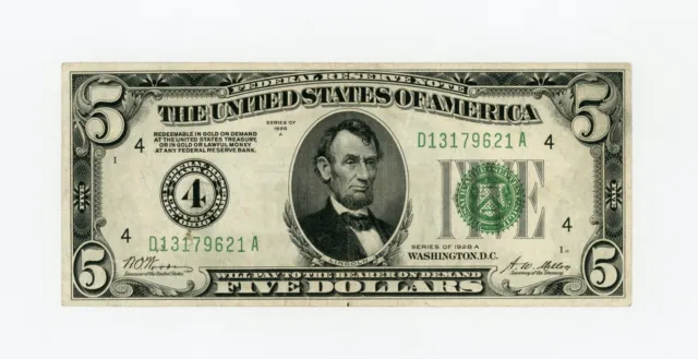 1928-A Fr.1951-D $5 United States, Cleveland, OHIO, Federal Reserve Note