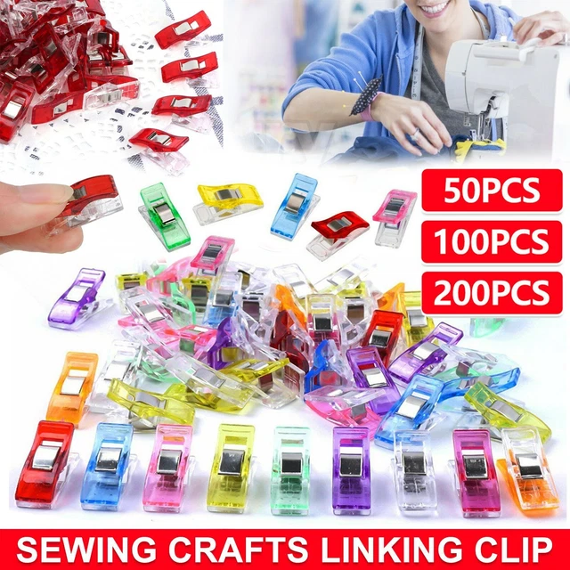 50/100/200 Stk Wonder Clips Nähklammern Stoffklammern Nähclips Nähzubehör Sewing