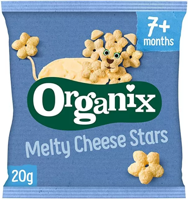 Organix Melty Queso Orgánico Estrellas Bebé Dedo Comida Paquete de 20g-9