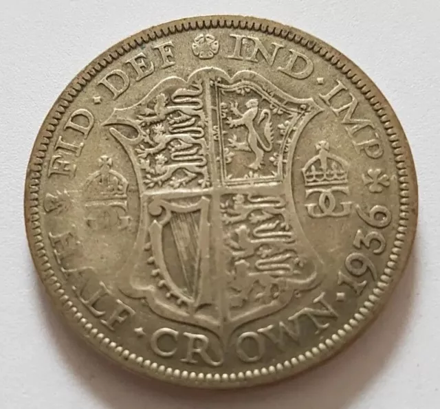 1936 George V .500 Silver UK Half Crown coin