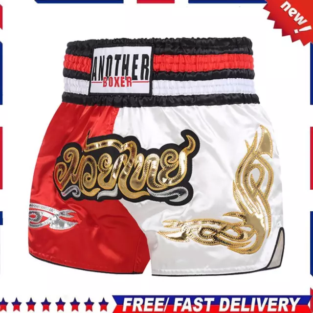 Boxing Shorts Breathable Punching Shorts Durable Sports Equipment (M Red White)