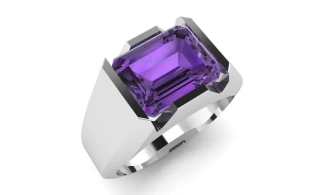 Massiver 925er-Sterlingsilber, natürlicher, handgefertigter Amethyst,...