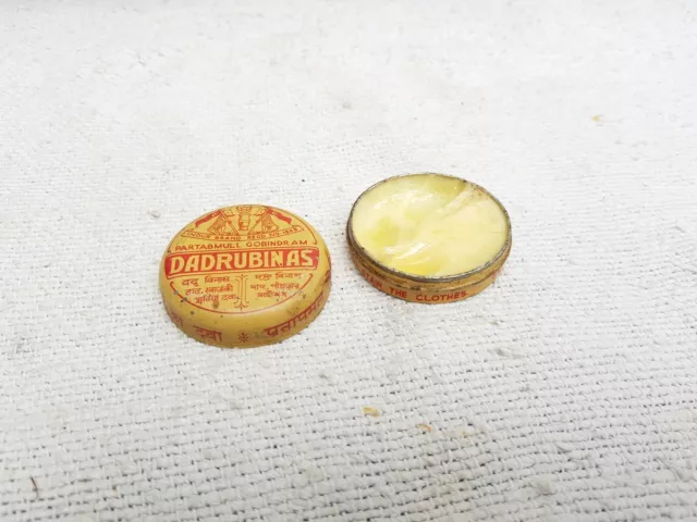 1960 Vintage Dadrubinas Ringworm Boils Filled With Original Ointment Tin TB1009