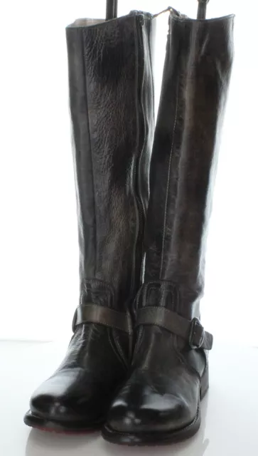 17-57 $385 Women's Sz 6.5 M Bed Stu Glaye Leather Tall Boot In Rustic Black