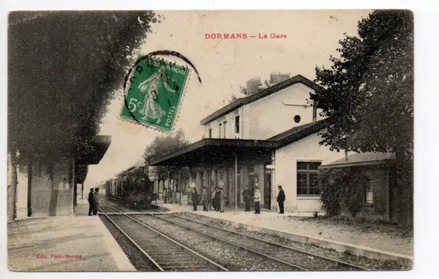 DORMANS Marne CPA 51 the station the train arrives at the station