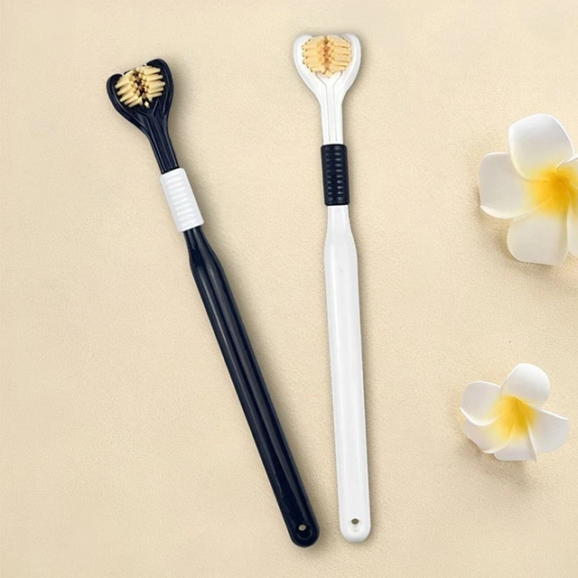 Soft Bristles Tongue Scraping Durable V-shaped three-sided Toothbrush  Women