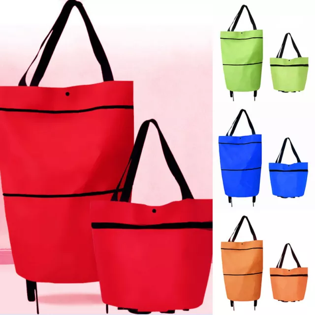 Collapsible Trolley Bags Folding Shopping Bag With Wheels Foldable Shopping Car√ 3