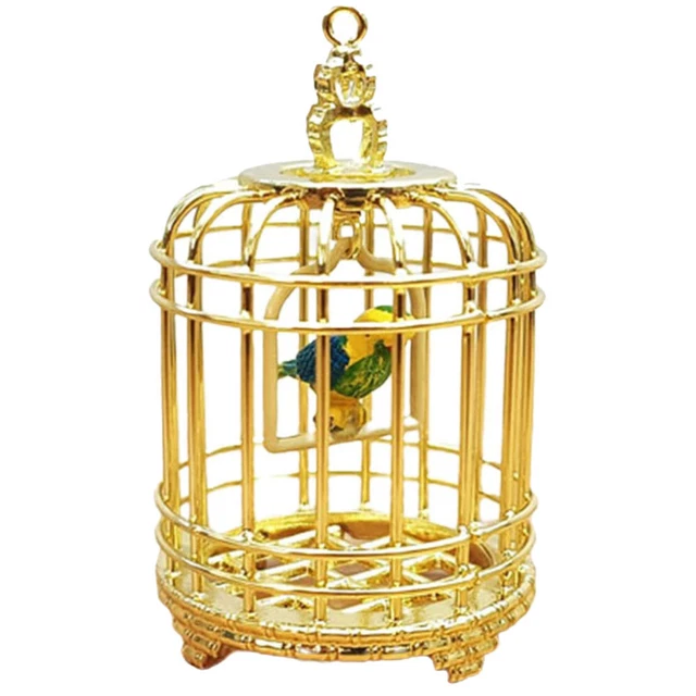 Mini jaula para pájaros simulada para mini casa en miniatura