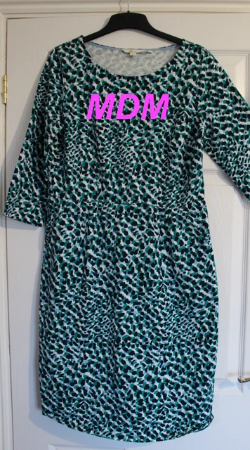 BODEN PENNY JERSEY Midi Dress UK 18 L - Blue/Green Animal Print Stretch  Classic 31.85 - PicClick UK