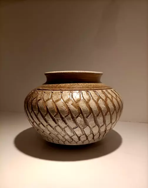 Ancien vase boule, grès Puisaye St Amand, signature Antoine de Vinck ?